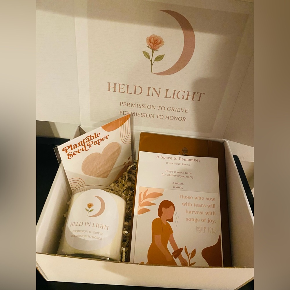 CJB is honored to introduce Held In Light, curated miscarriage support boxes